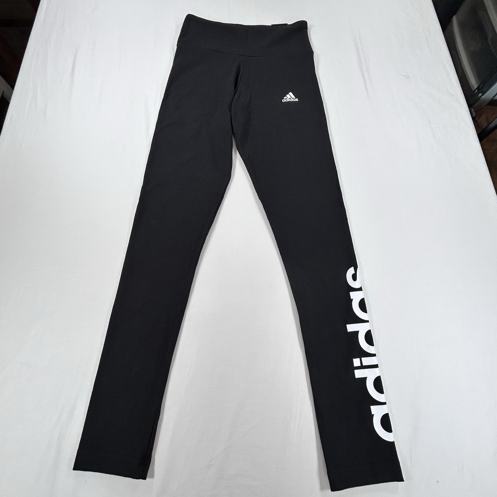 NEW adidas Athletic Tight Fit Hi Rise Logo Leggings Women's XS GL0633 Black $40